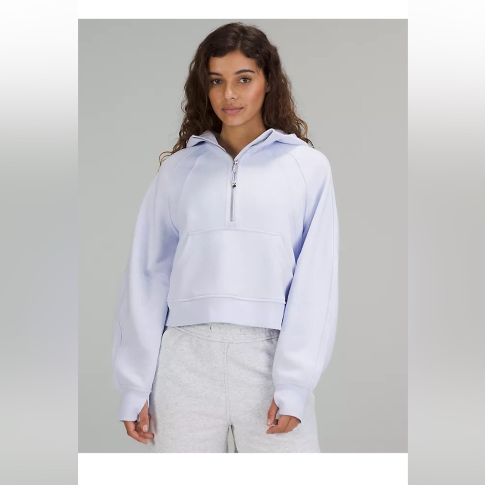 Scuba Oversized Half-Zip Hoodie in Blissful Blue